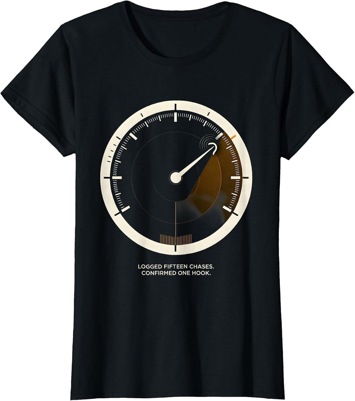 Women's Logged Fifteen Chases Confirmed One Hook Storm Chaser T-Shirt - Black
