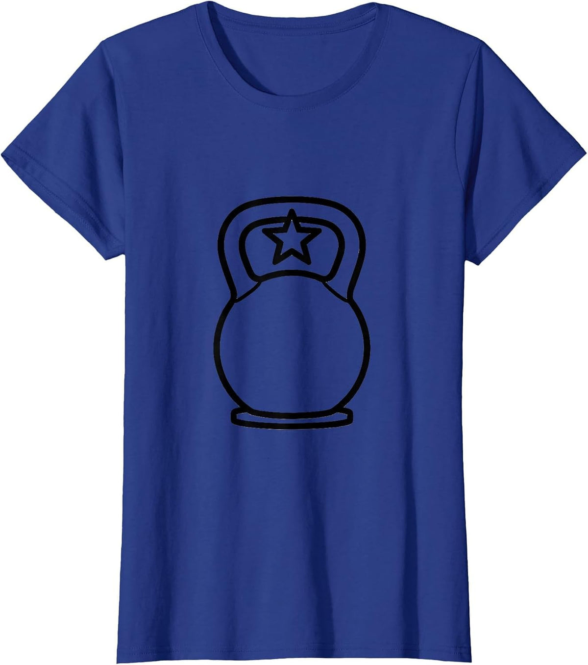Women's Kettlebell Star Gym Christmas Fitness Humor T-Shirt - Royal Blue
