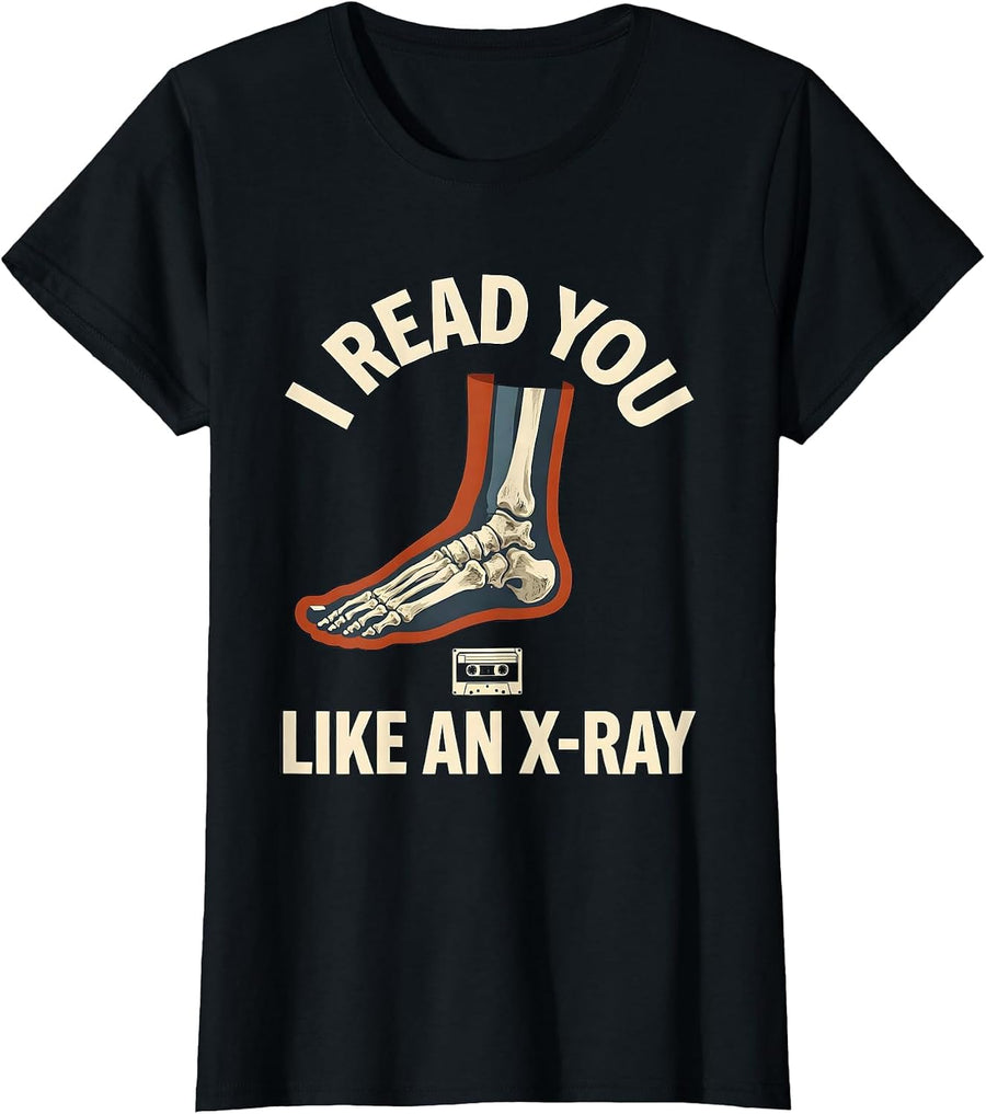 Women's I Read You Like An X-Ray Funny Radiology Tech X-Ray T-Shirt - Black