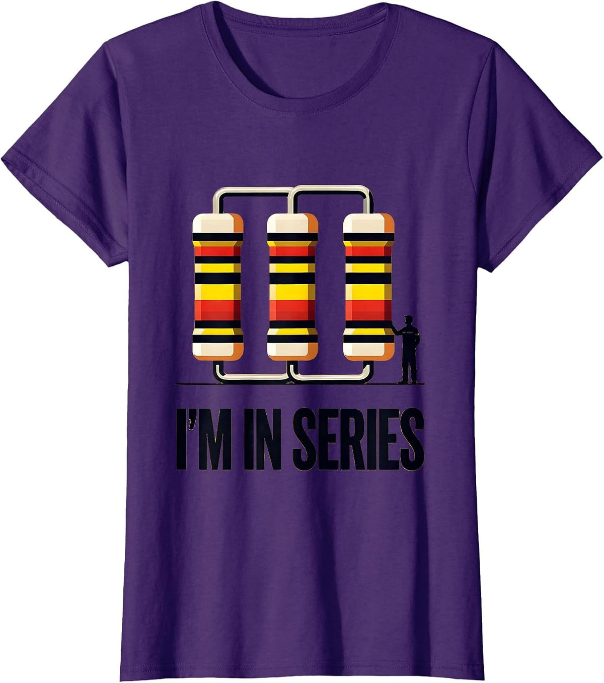 Women's I'M IN SERIES Geometric Electrician Engineer Tech Worker T-Shirt - Purple