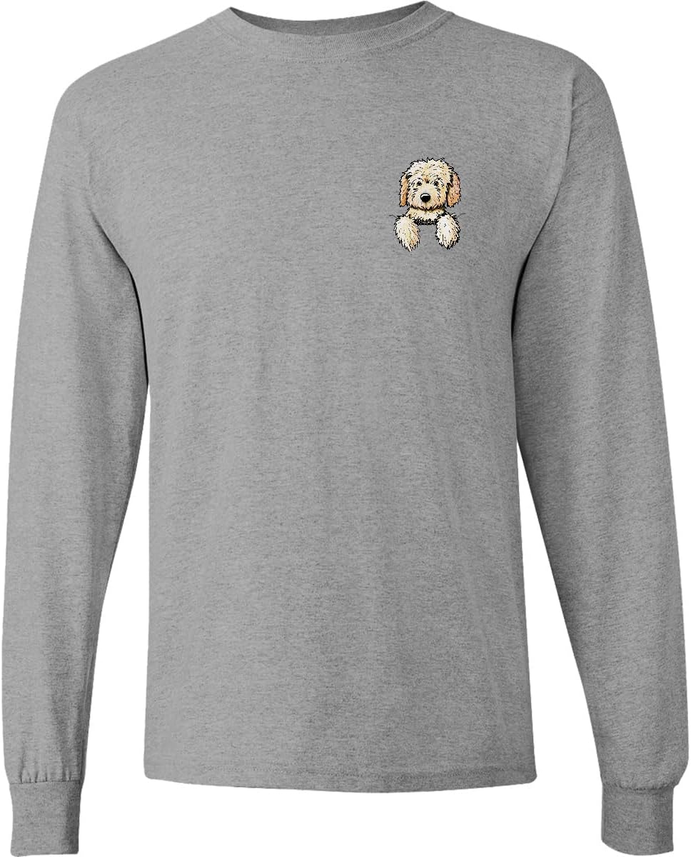 inktastic Pocket Goldendoodle Adult Long Sleeve T-Shirt XX-Large 0060 Heather Grey - KiniArt 39fb - As Pictured