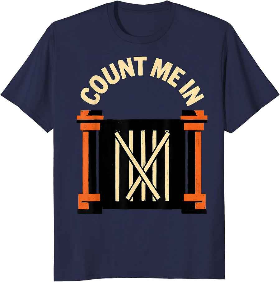 Count Me In Funny Math Teacher Humor Pun T-Shirt - Navy Blue