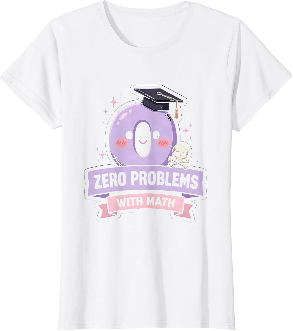 Zero Problems With Math Teacher Design T-Shirt - White