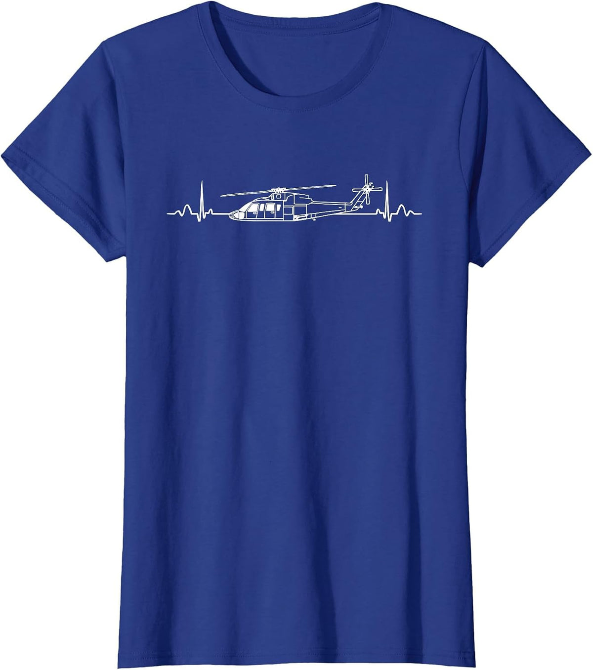 Sikorsky S-76 Helicopter Heartbeat Shirt for Pilots T-Shirt - Royal Blue