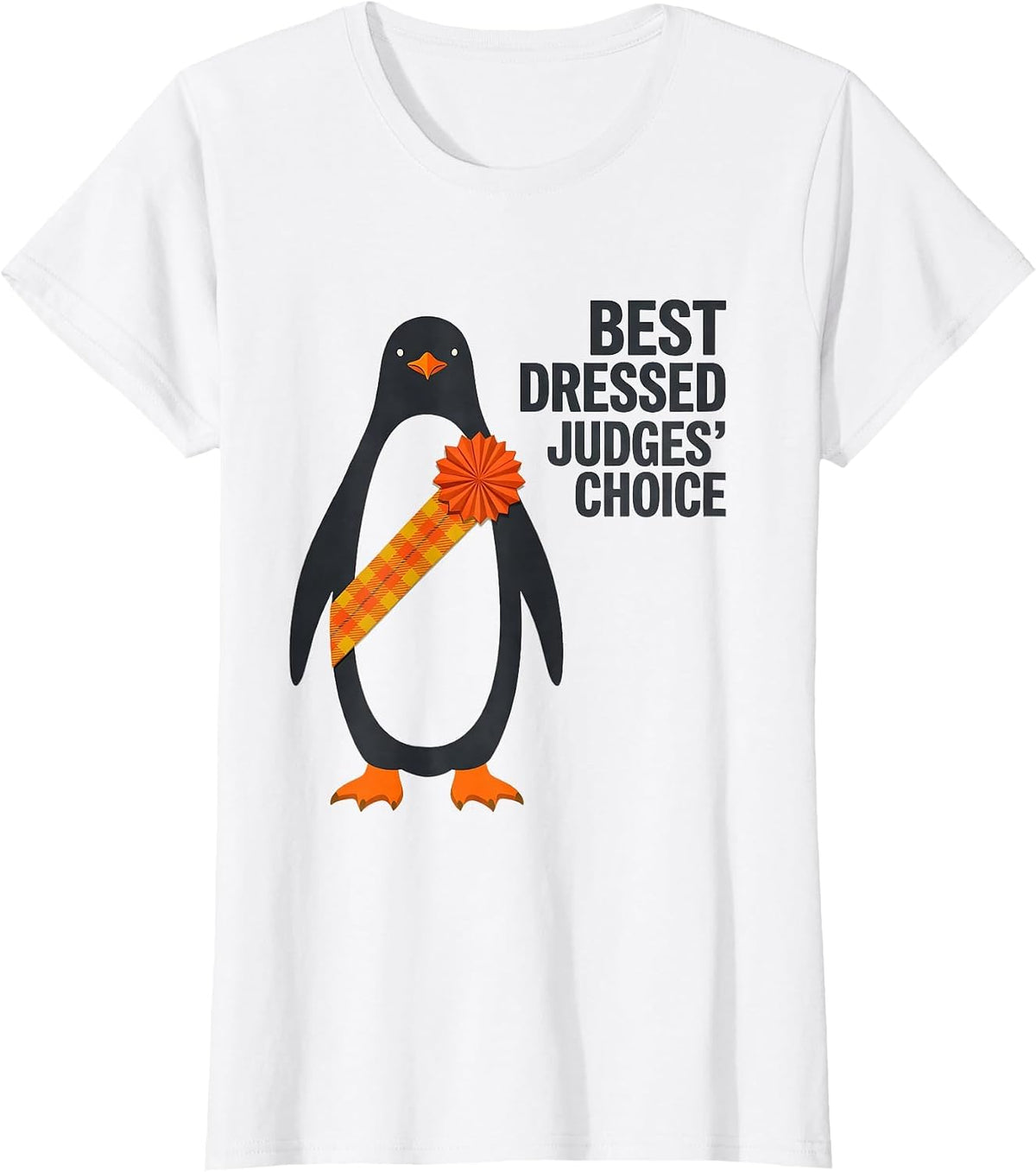 Best Dressed, Judges' Choice Funny Penguin Ugly Christmas T-Shirt - White