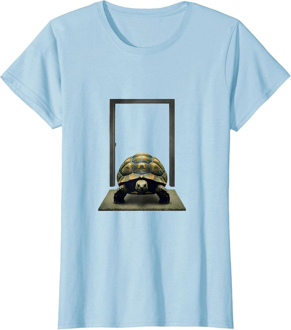 Women's Tortoise Silhouette Pet Lover Novelty Gift T-Shirt - Baby Blue