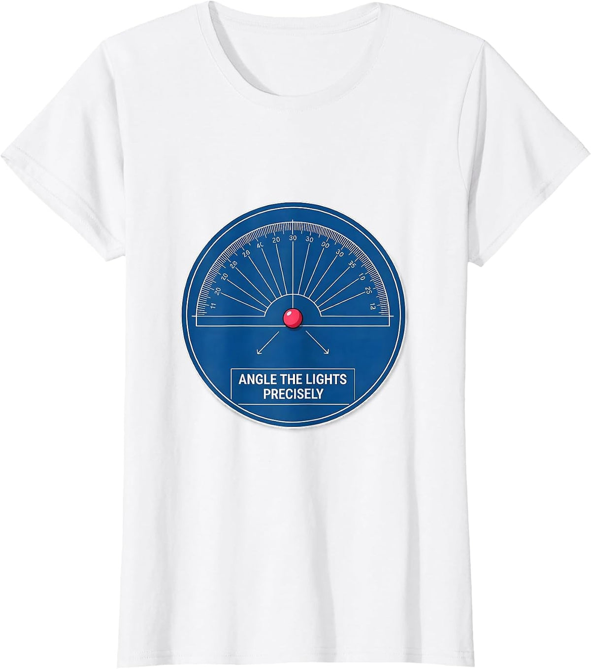 Women's Angle The Lights Precisely Technical Blueprint Math Teacher T-Shirt - White