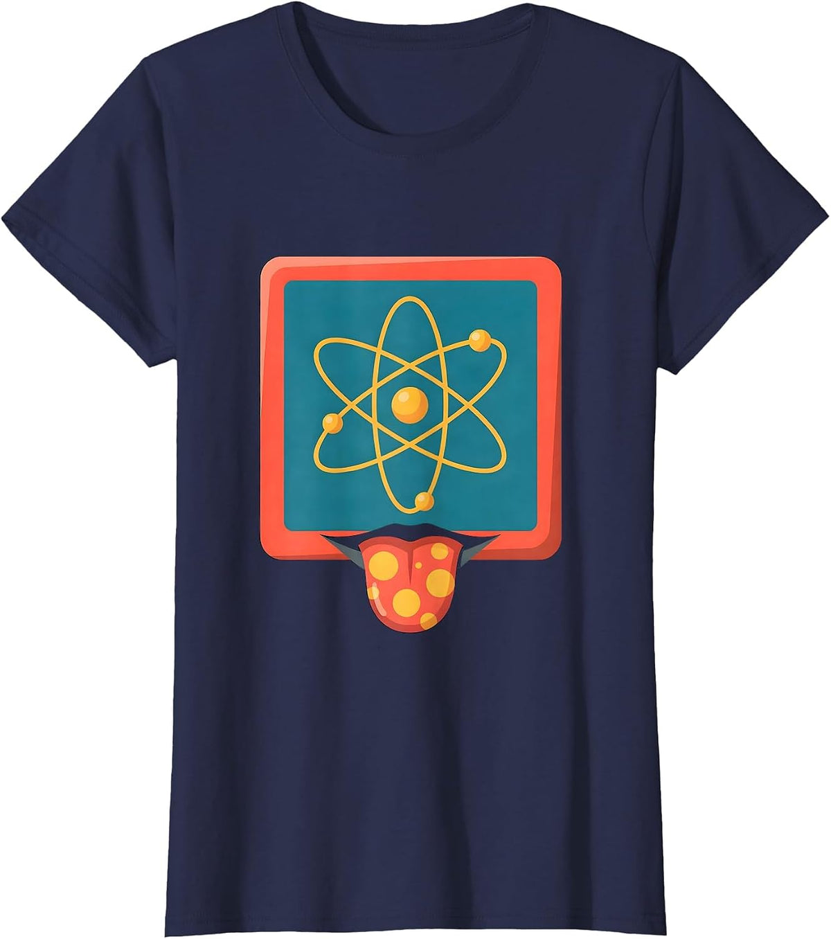 Women's Periodic Table Element Lick Funny Chemistry Graphic T-Shirt - Navy Blue