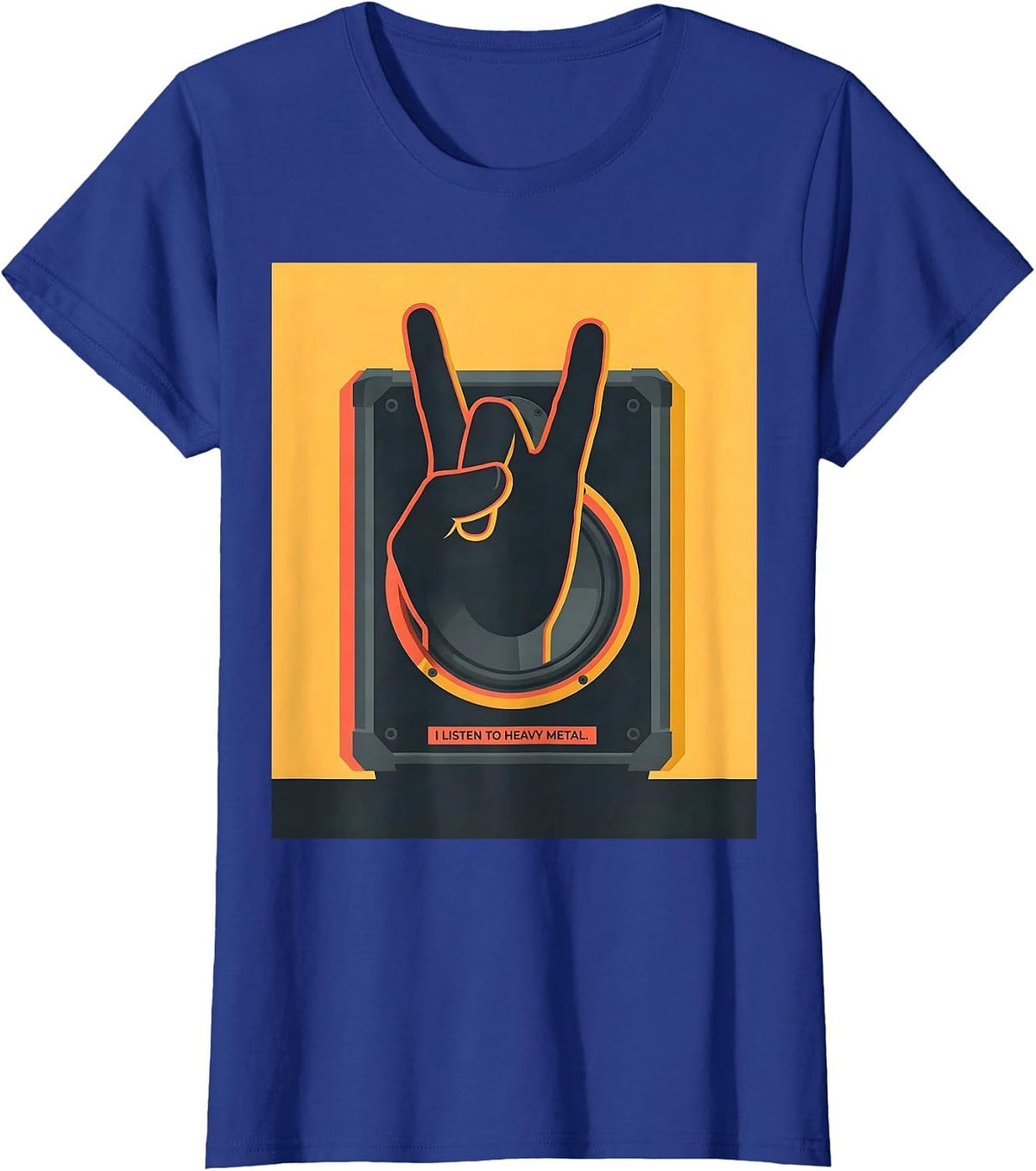 Women's I Listen To Heavy Metal Funny Rock Fan Music Lover Gift T-Shirt - Royal Blue