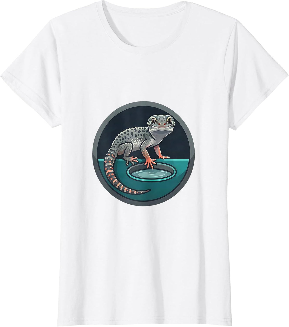 Women's Leopard Gecko Pet Reptile Lover Humor Casual Gift T-Shirt - White