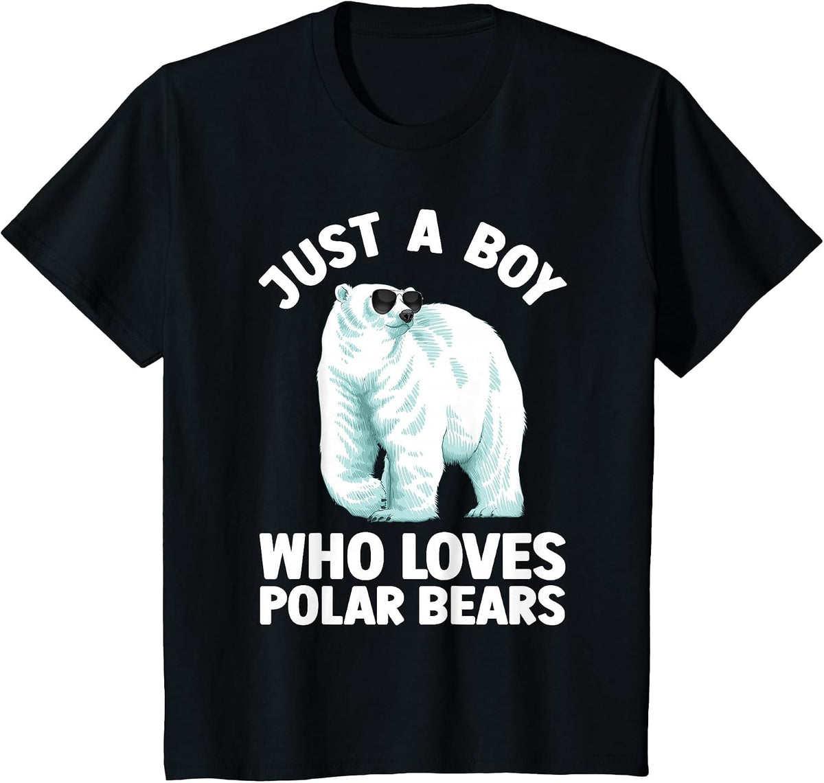 Cute Polar Bear Design for Men Boys Arctic Polar Bear Lover T-Shirt - Black