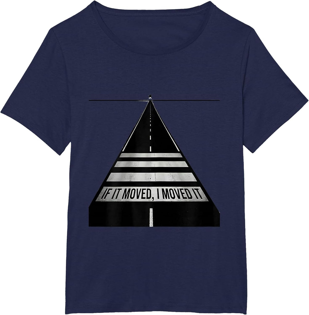 Women's If It Moved, I Moved It Patriotic Trucker Semi Driver T-Shirt - Navy Blue