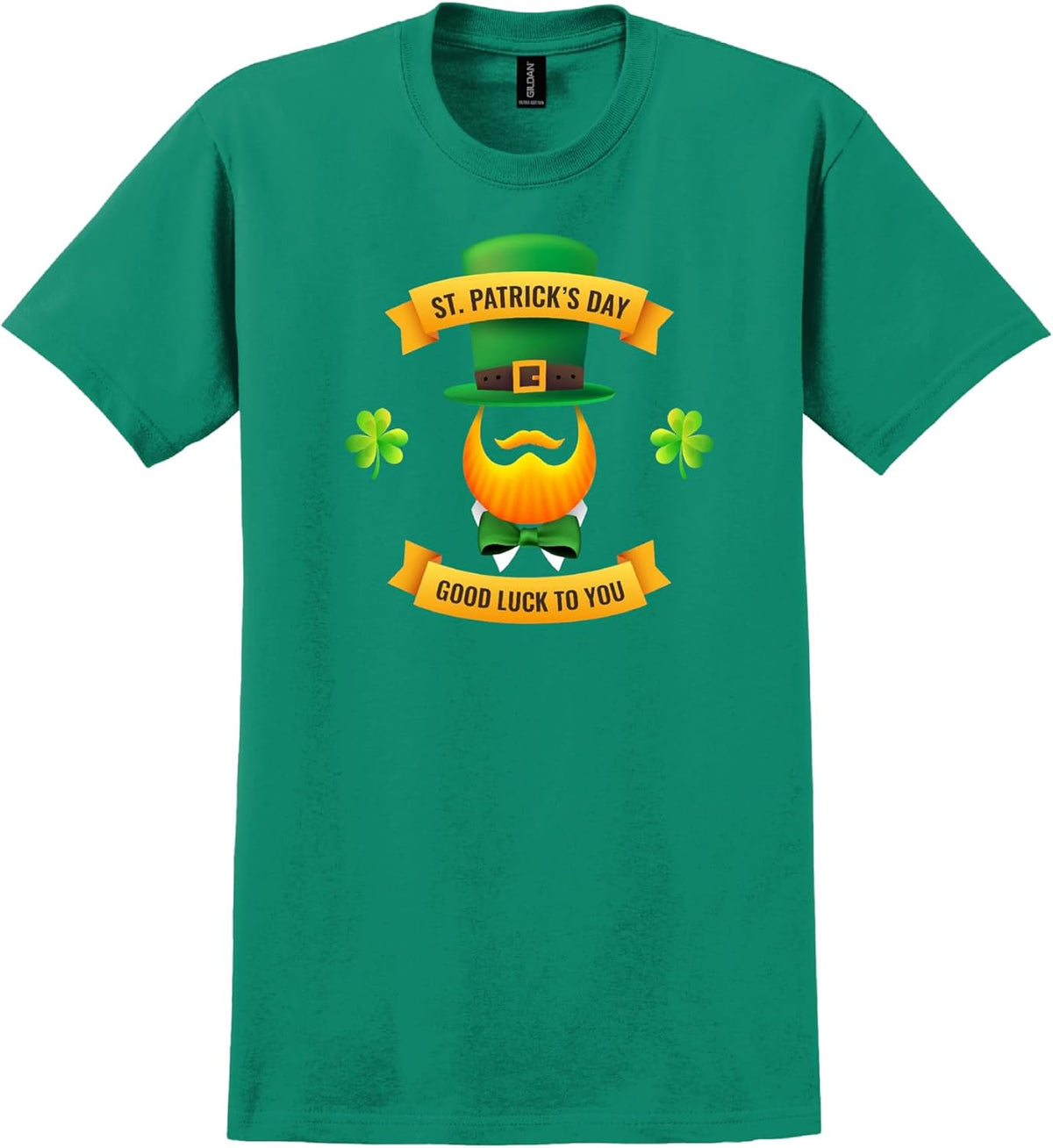 Happy Saint Patrick’s Day/Leprechaun/Lucky Irish/Shamrock Leaf/Green Clover Festival Unisex Short Sleeve Cotton Tee - Kelly