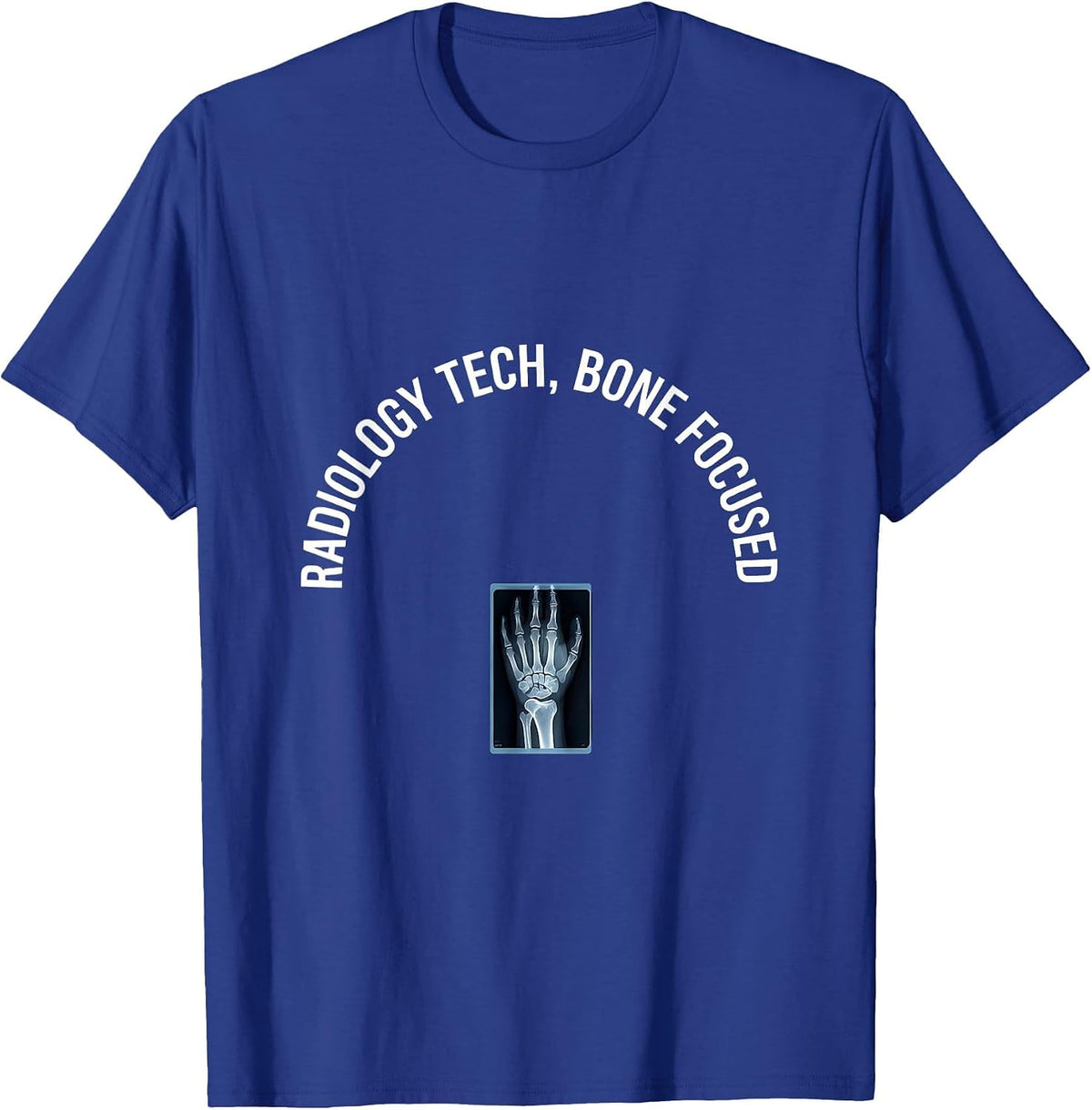 Men's Radiology Tech Bone Focused Minimalist X-Ray Tech Gift T-Shirt - Royal Blue