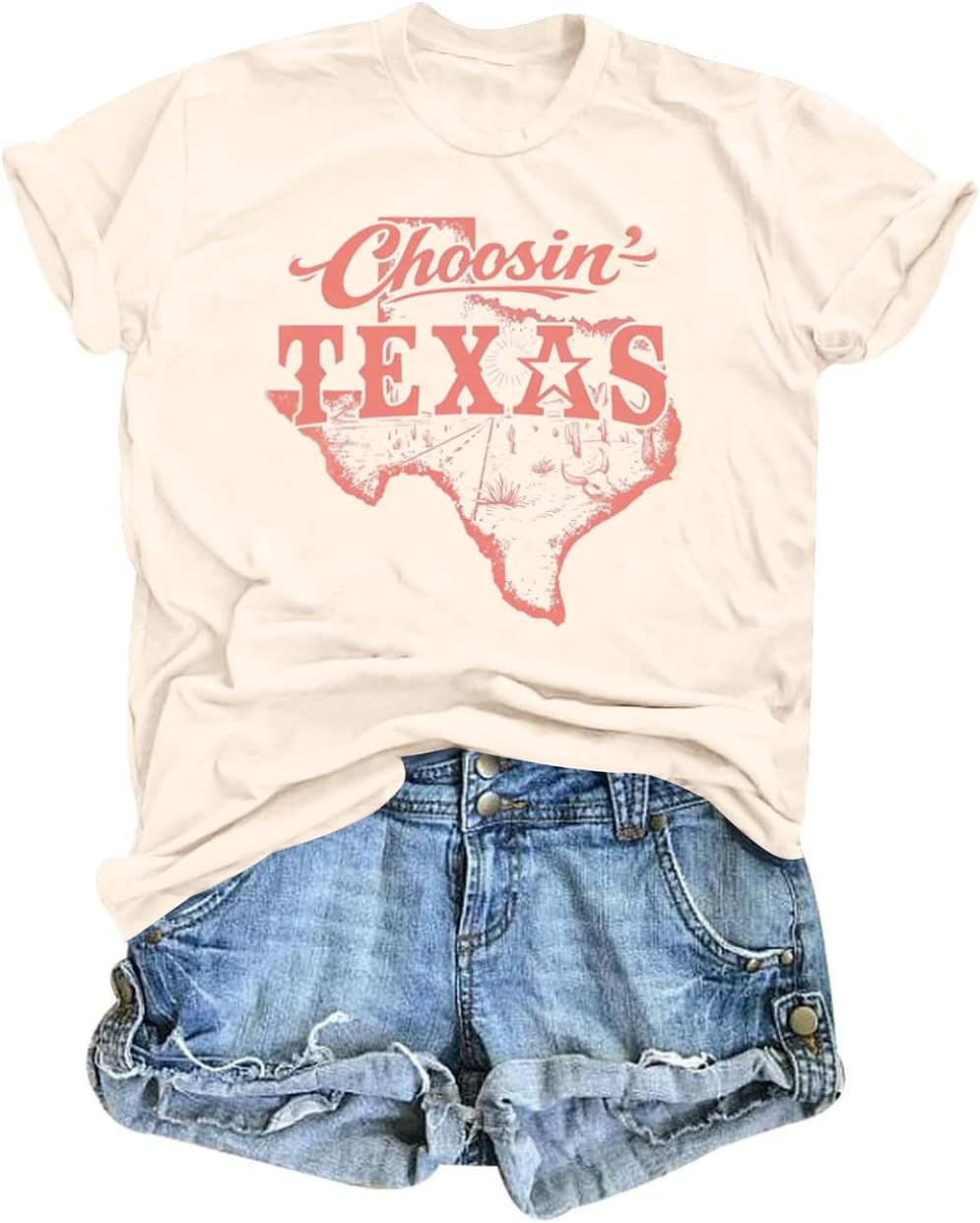 Country Music Cowgirl T Shirt for Women Western Country Graphic Tee Tops Boots Wildflowers Rodeo Outfit Shirts - Apricot