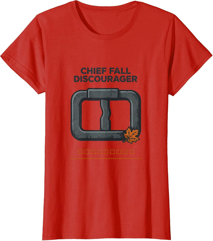 Women's Chief Fall Discourager Funny Nurse Physical Therapy PT OT T-Shirt - Red