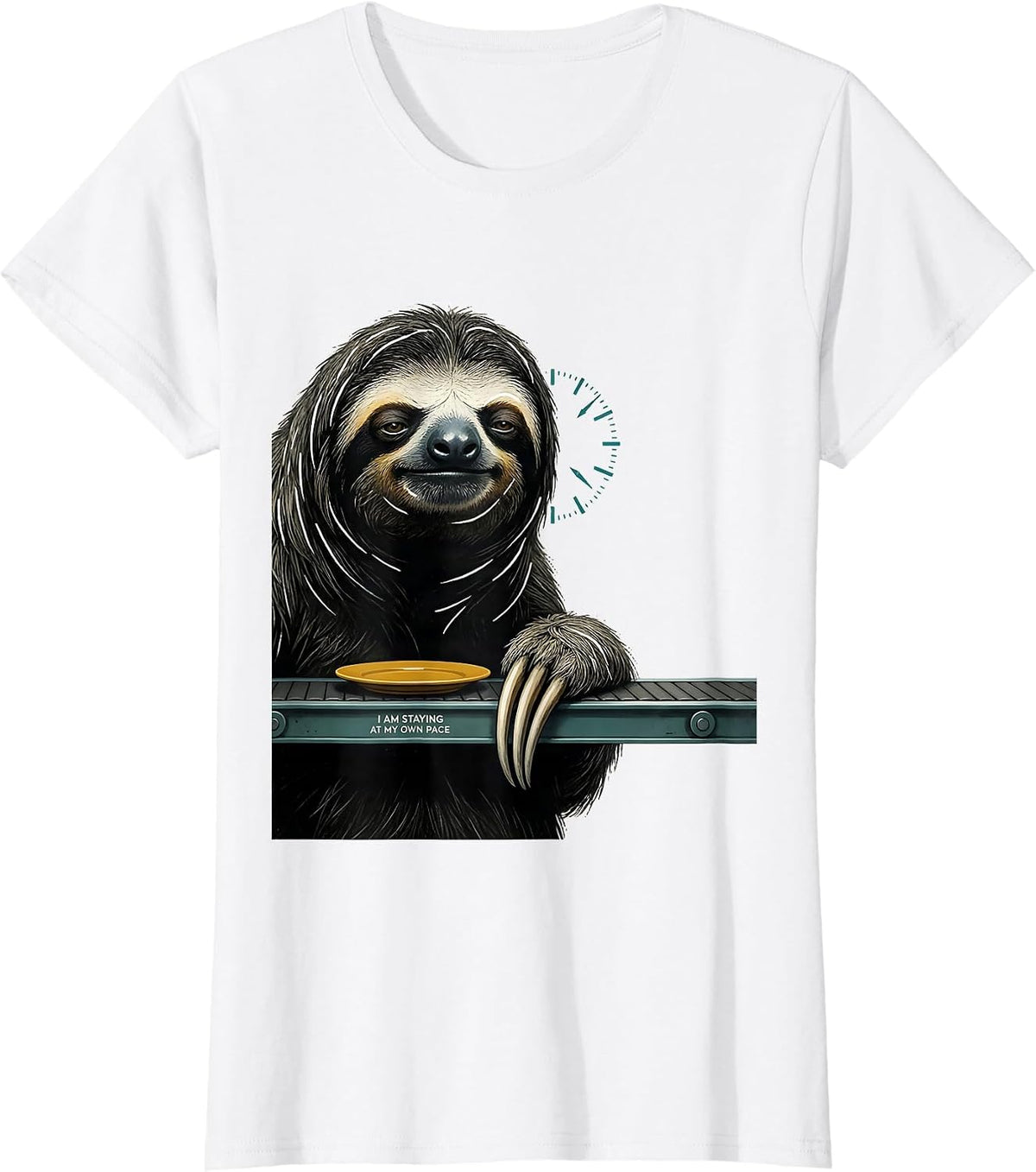 I Am Staying At My Own Pace Funny Sloth Lover Gift T-Shirt - White