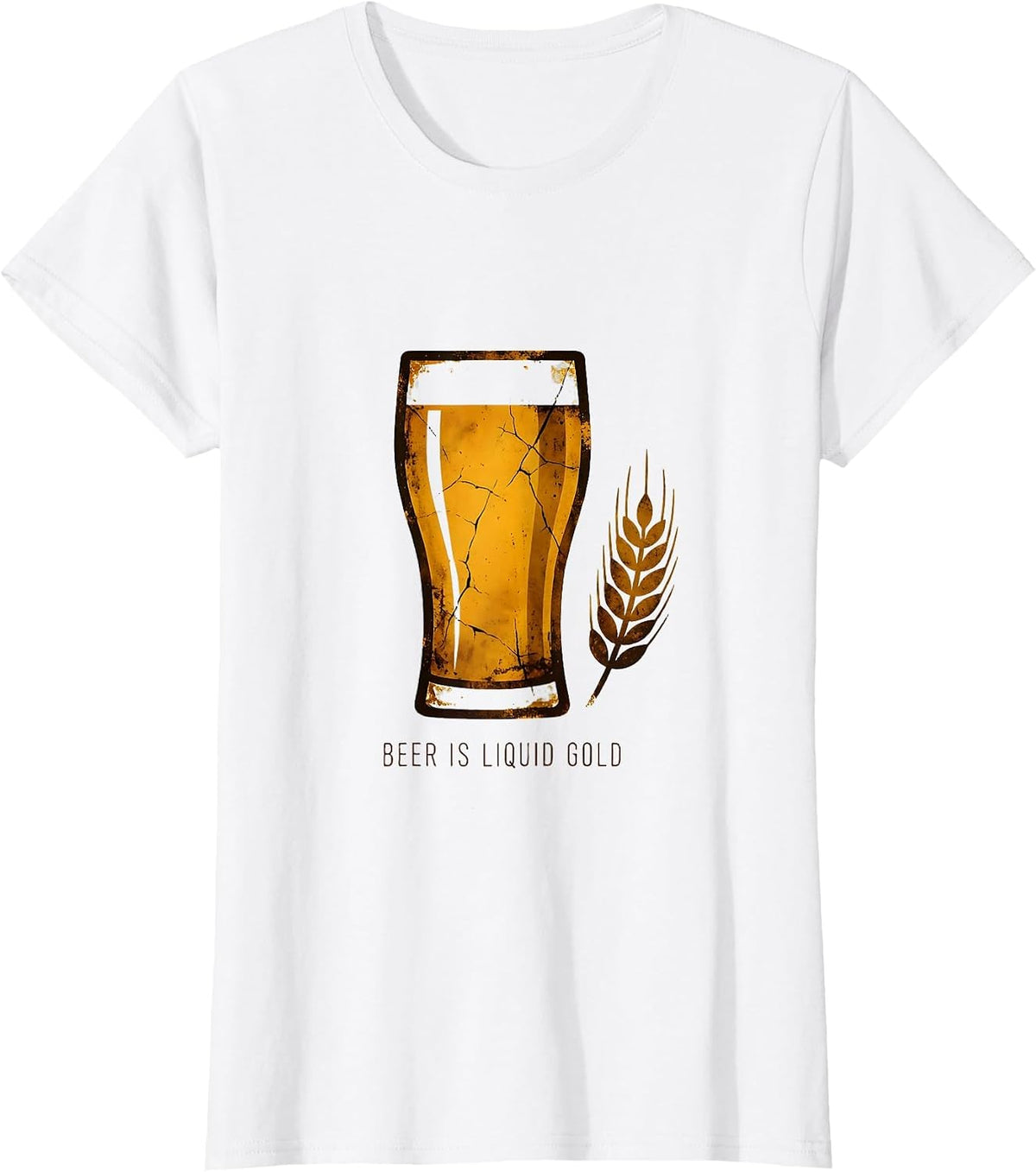 Beer Is Liquid Gold Craft Beer Lover Design T-Shirt - White