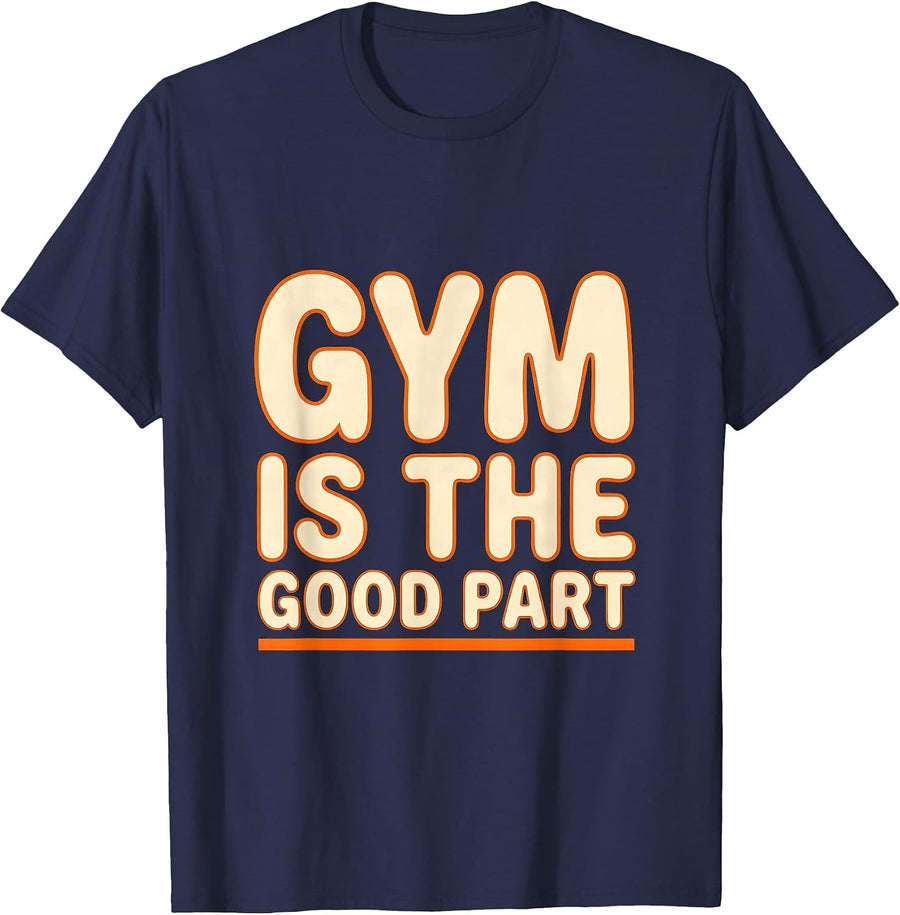 Gym Is The Good Part Funny PE Teacher Back To School T-Shirt - Navy Blue