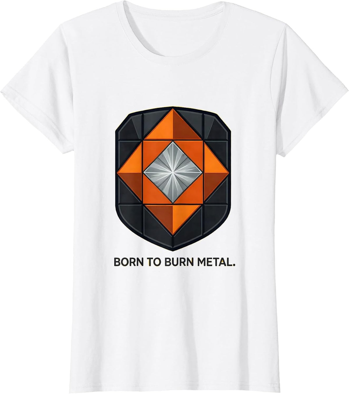 Women's Born to Burn Metal Welder Graphic Design T-Shirt - White