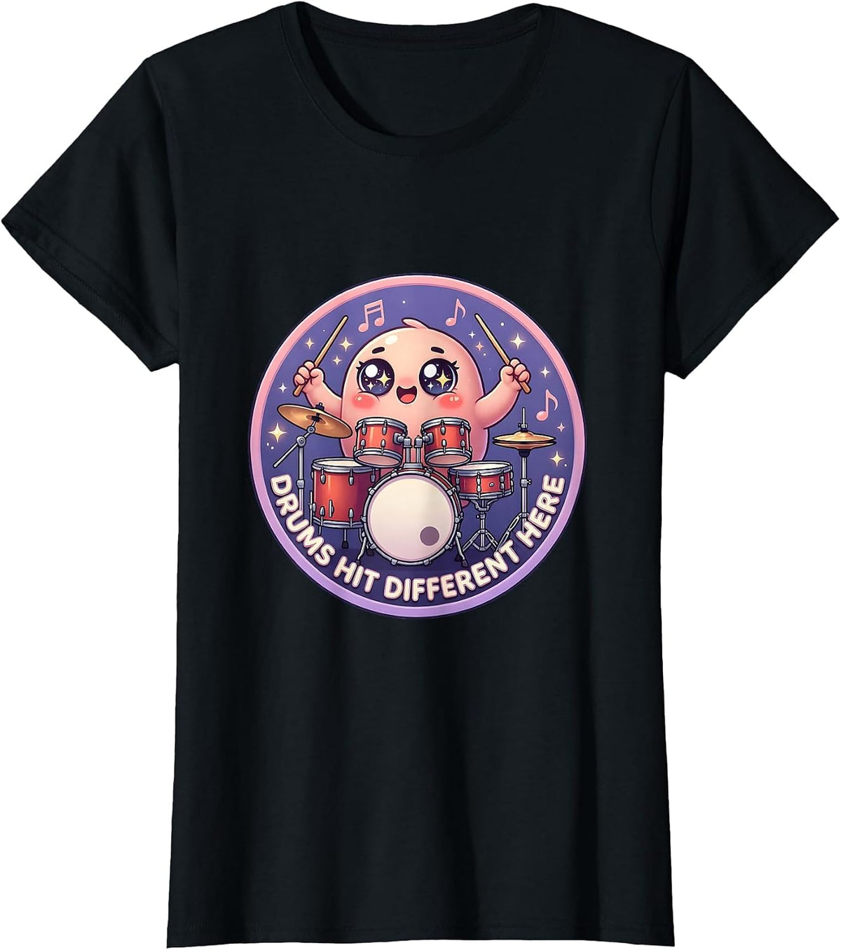 Drums Hit Different Classic Rock Band Design T-Shirt - Black