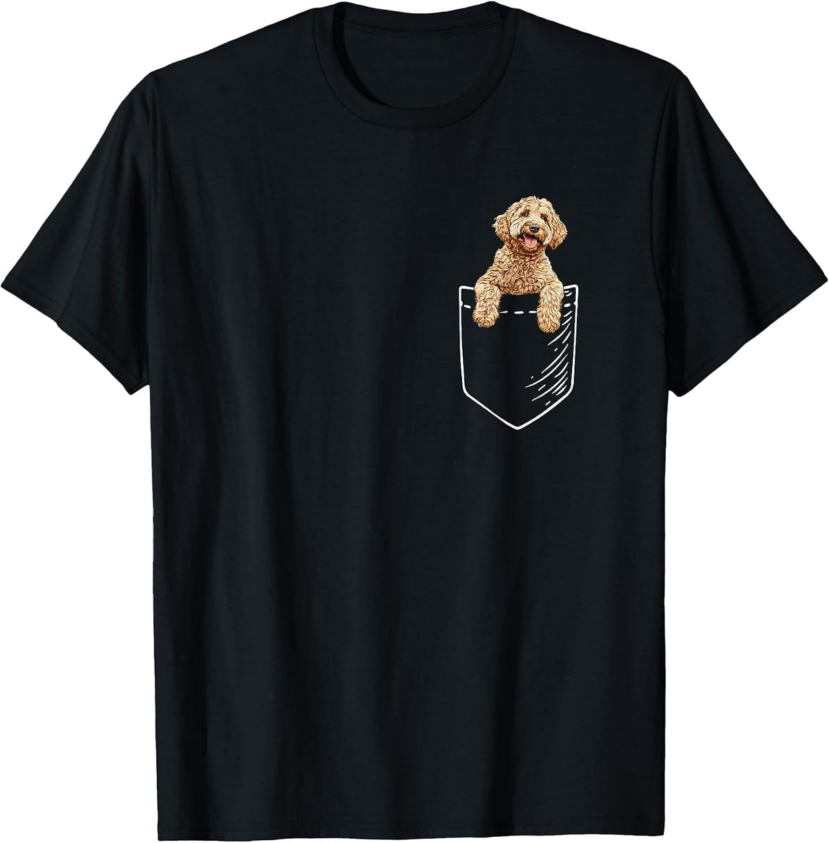 Mens Womens Funny Pocket Kids Goldendoodle Doodle Lover T-Shirt - Black