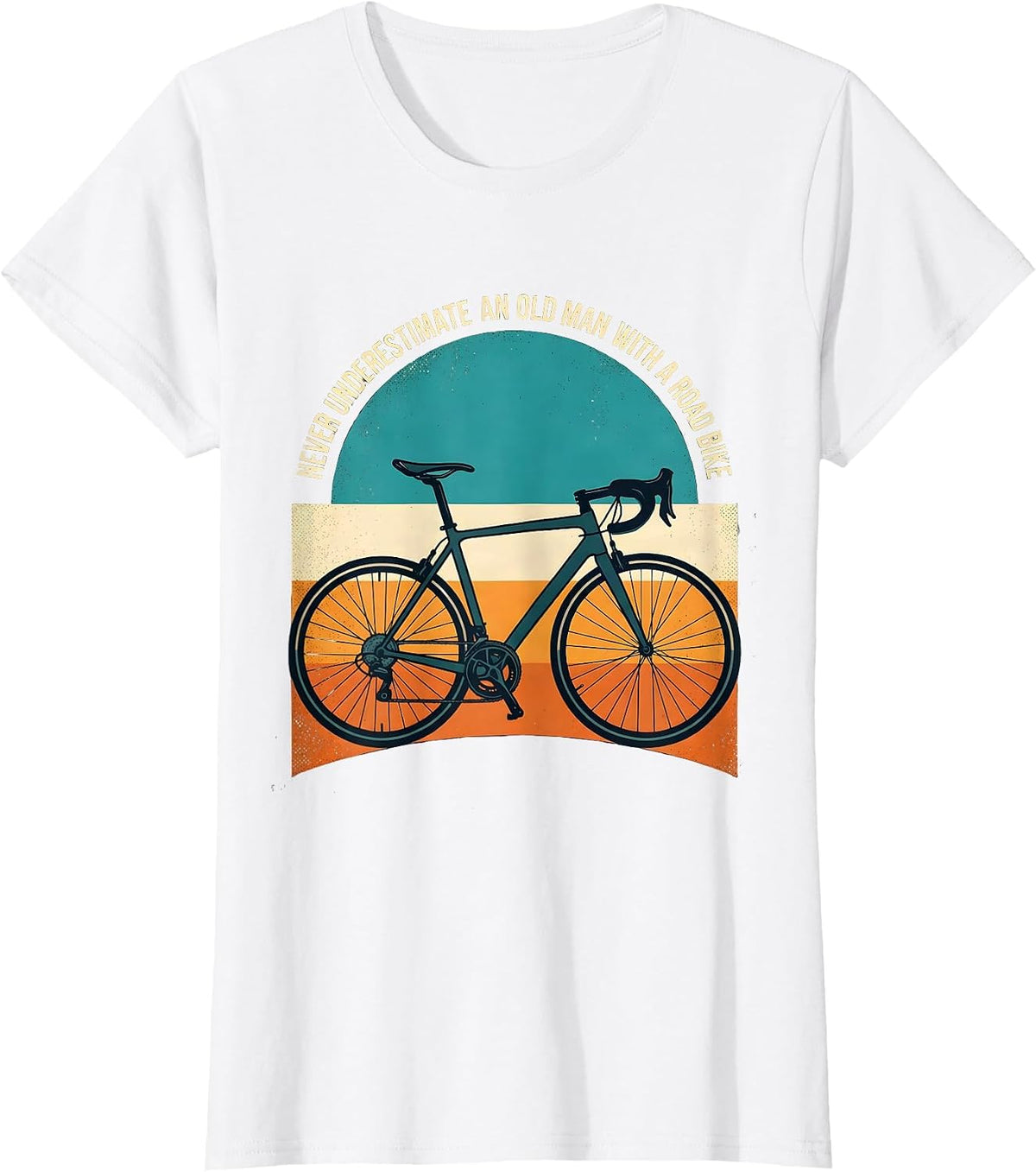 Never Underestimate An Old Man With A Road Bike Cycling T-Shirt - White