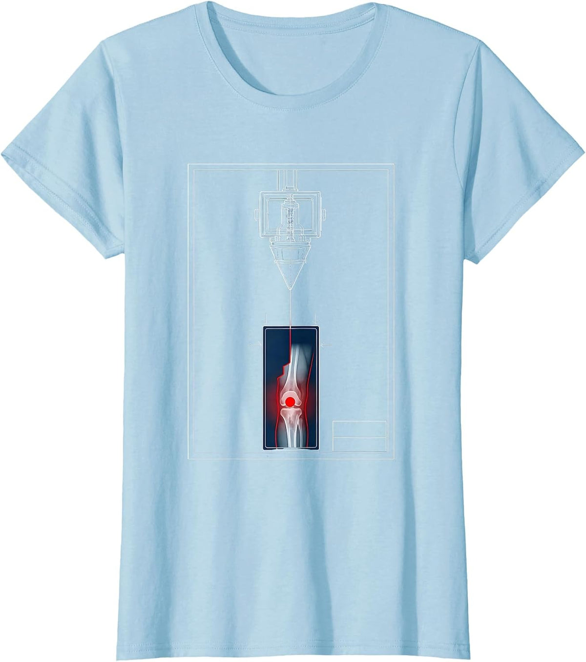 Women's Radiology X-Ray Tech Blueprint Humor Rad Tech Gift T-Shirt - Baby Blue