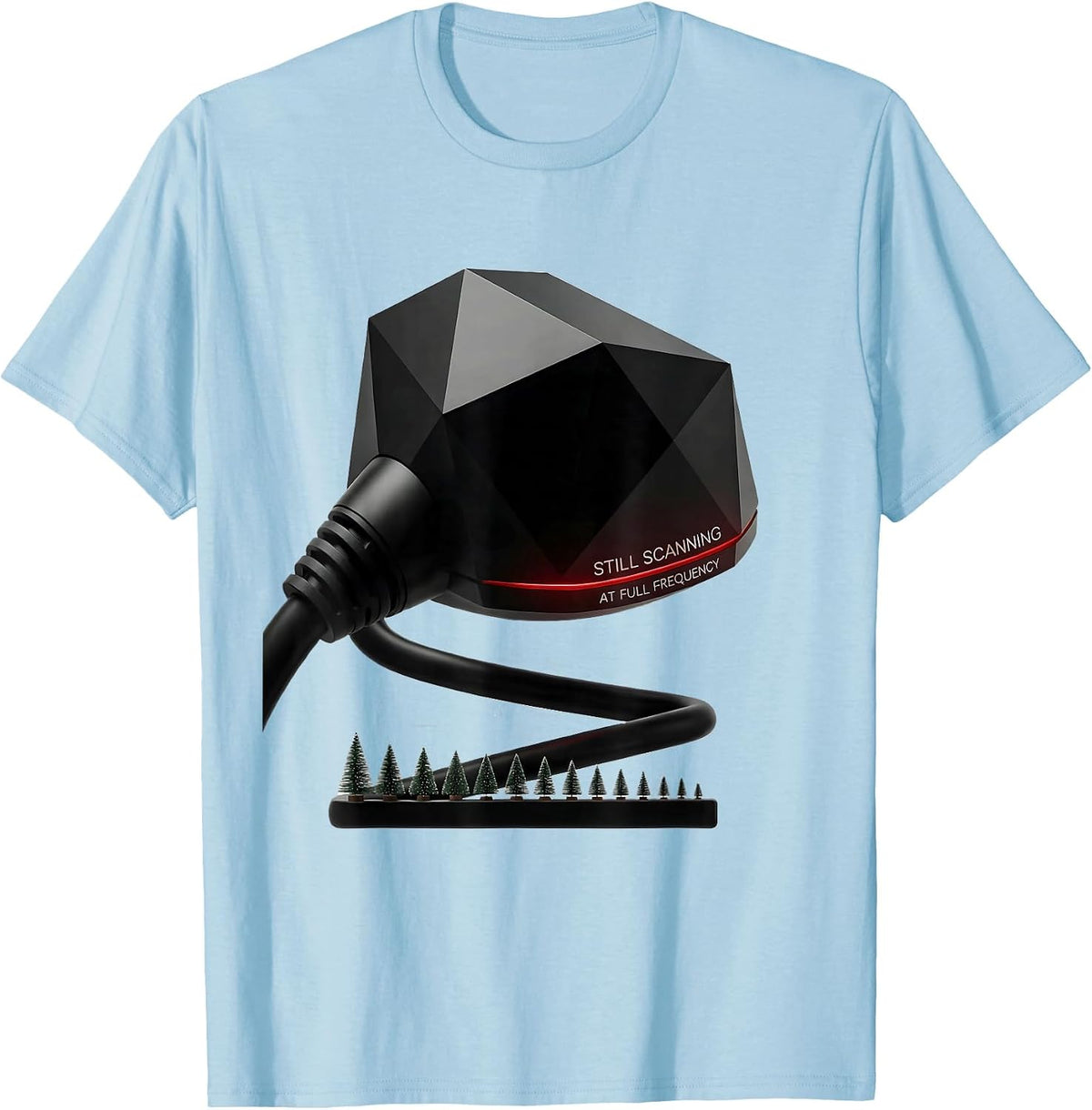 Men's Still Scanning At Full Frequency Funny Sonographer Christmas T-Shirt - Baby Blue