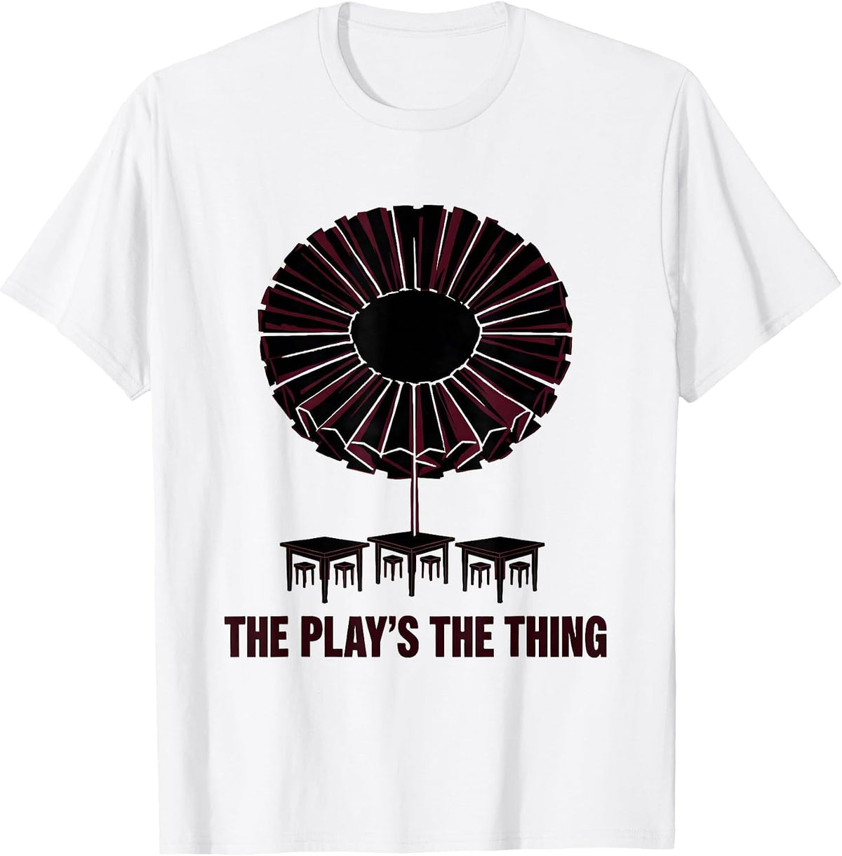 Men's The Play's The Thing Vintage Shakespeare Quote Literature T-Shirt - White