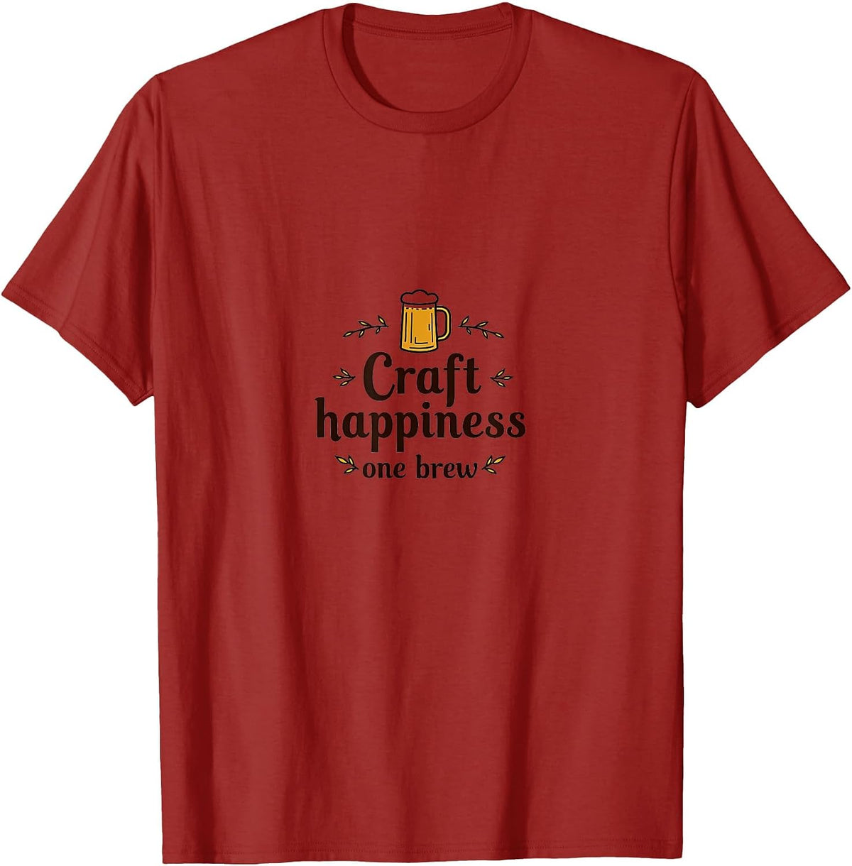 Craft Happiness One Brew Beer Lover Design T-Shirt - Cranberry Red