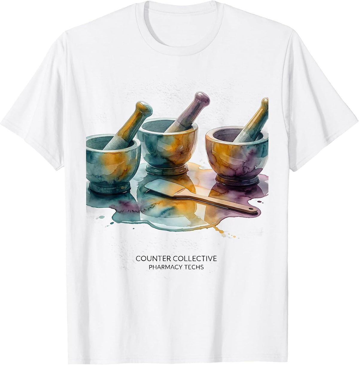 Counter Collective Pharmacy Techs Funny Pharmacy Tech Humor T-Shirt - White