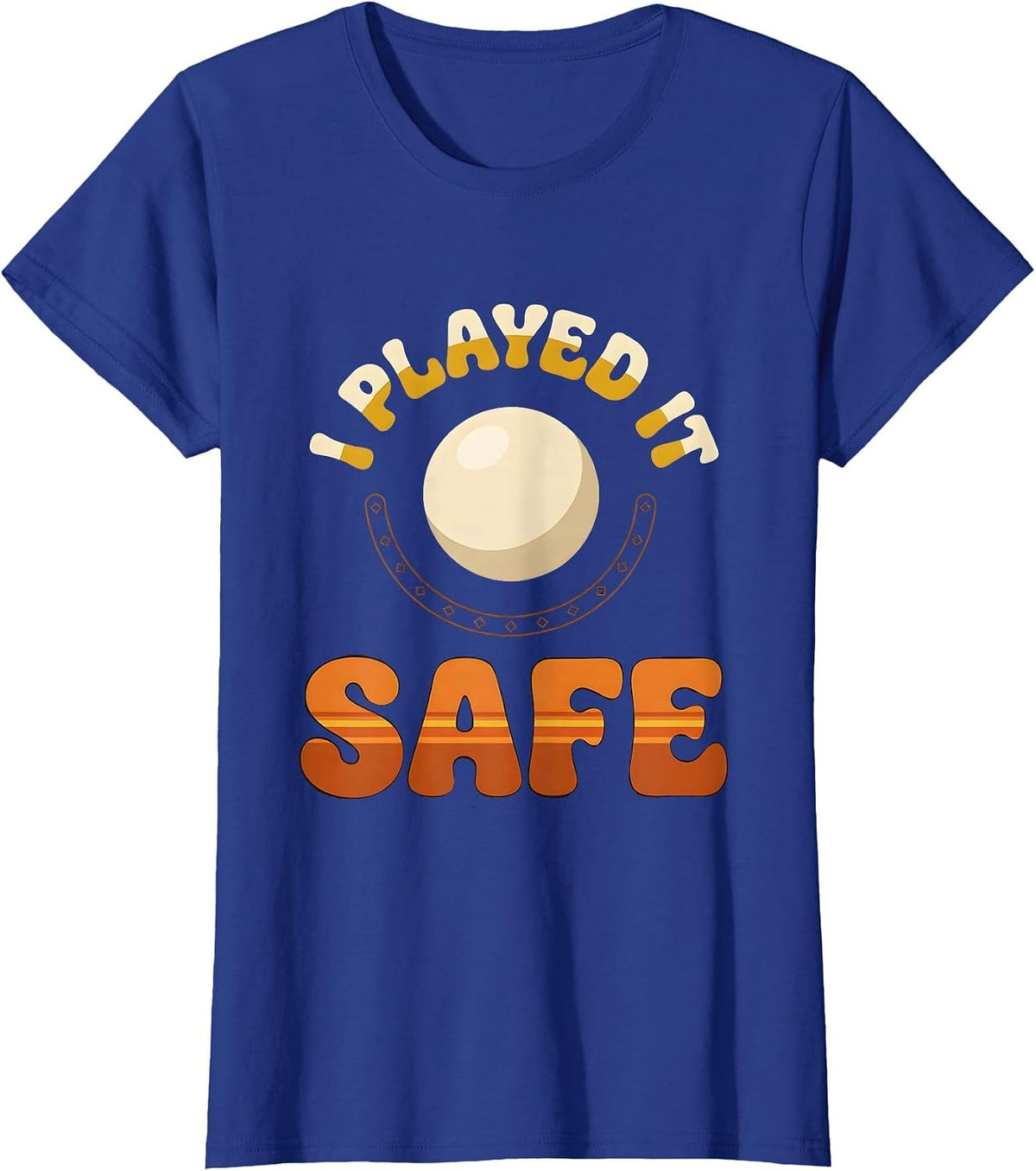 Women's I Played It Safe Retro 70s Funny Billiards Pool Player T-Shirt - Royal Blue