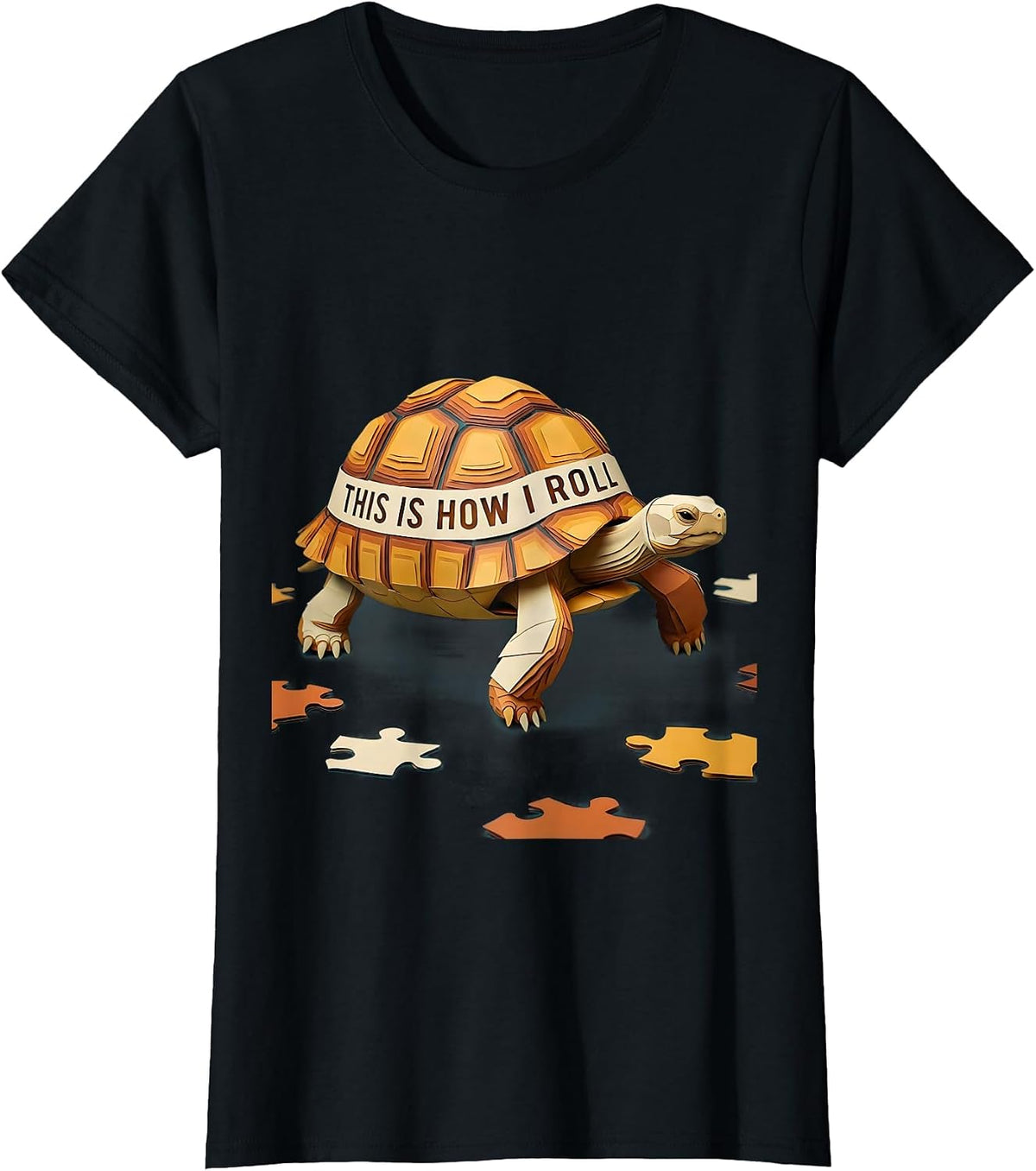 Women's This Is How I Roll Funny Tortoise Pet Lover Humor T-Shirt - Black