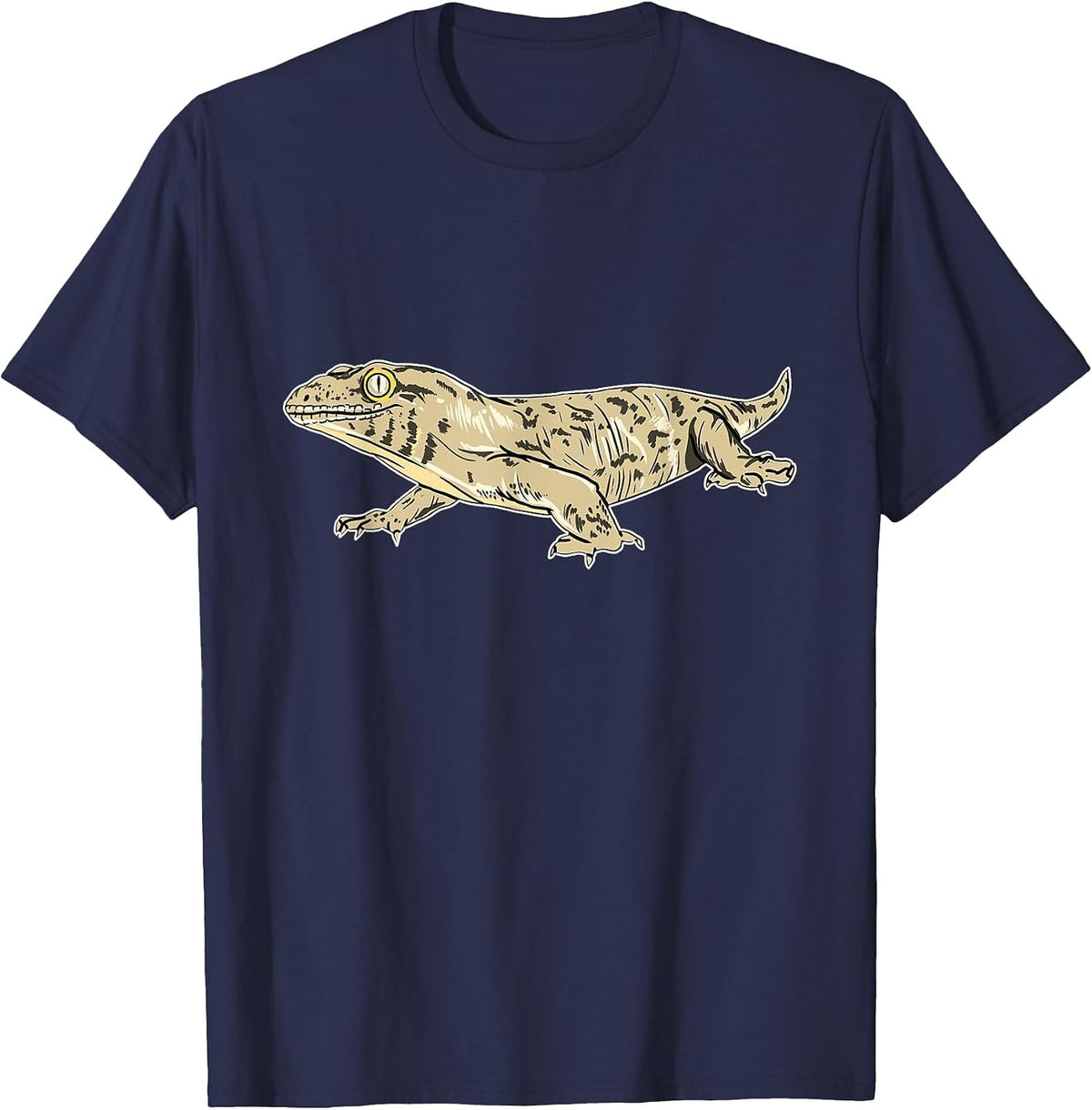Leachie Gecko New Caledonian Giant Gecko Lizard Reptile T-Shirt - Navy Blue