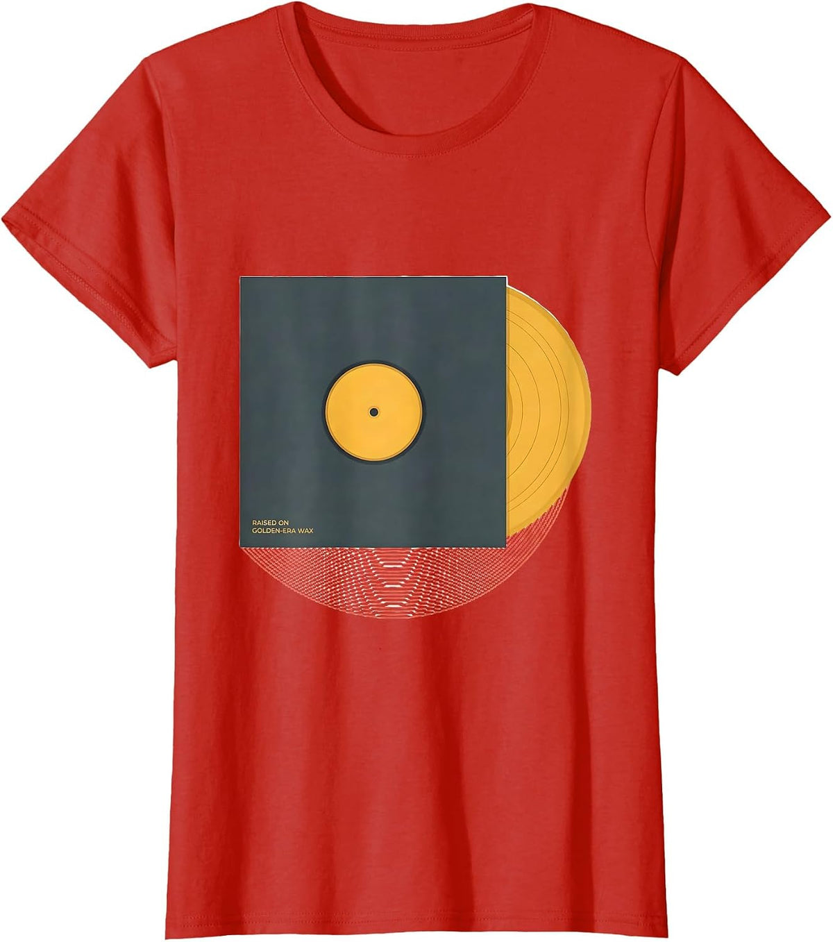 Raised On Golden-Era Wax Vintage 90s Hip-Hop Rap Music Lyric T-Shirt - Red