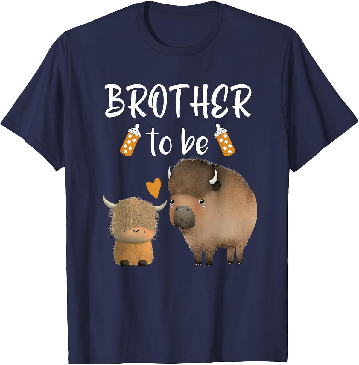 Brother to Be Buffalo Baby Shower Bison for Boy Or Girl T-Shirt - Navy Blue
