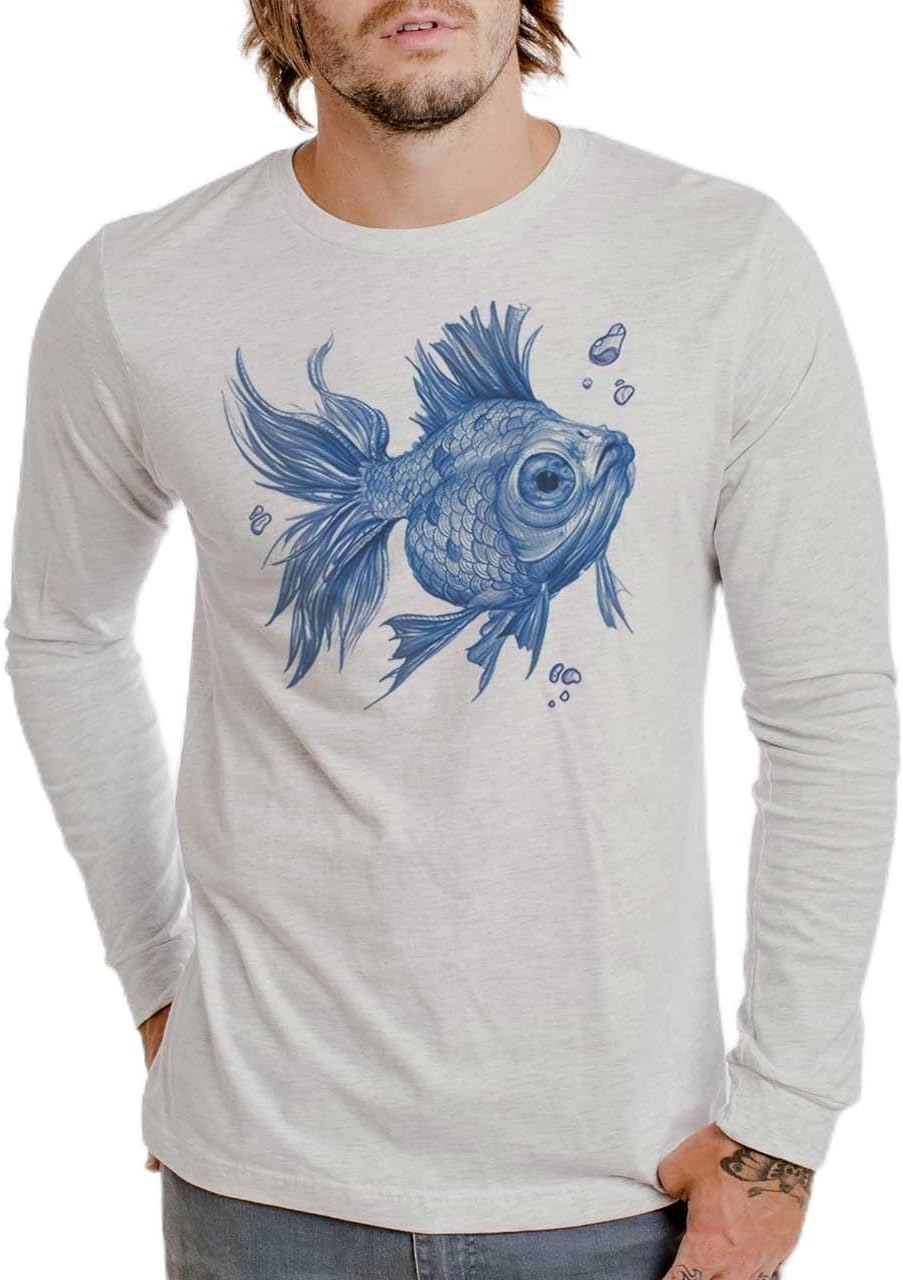 Curbside Clothing Men’s Graphic Long Sleeve T-Shirt – Artistic Designs, Shirt for Everyday Wear, Trendy Streetwear Style -
