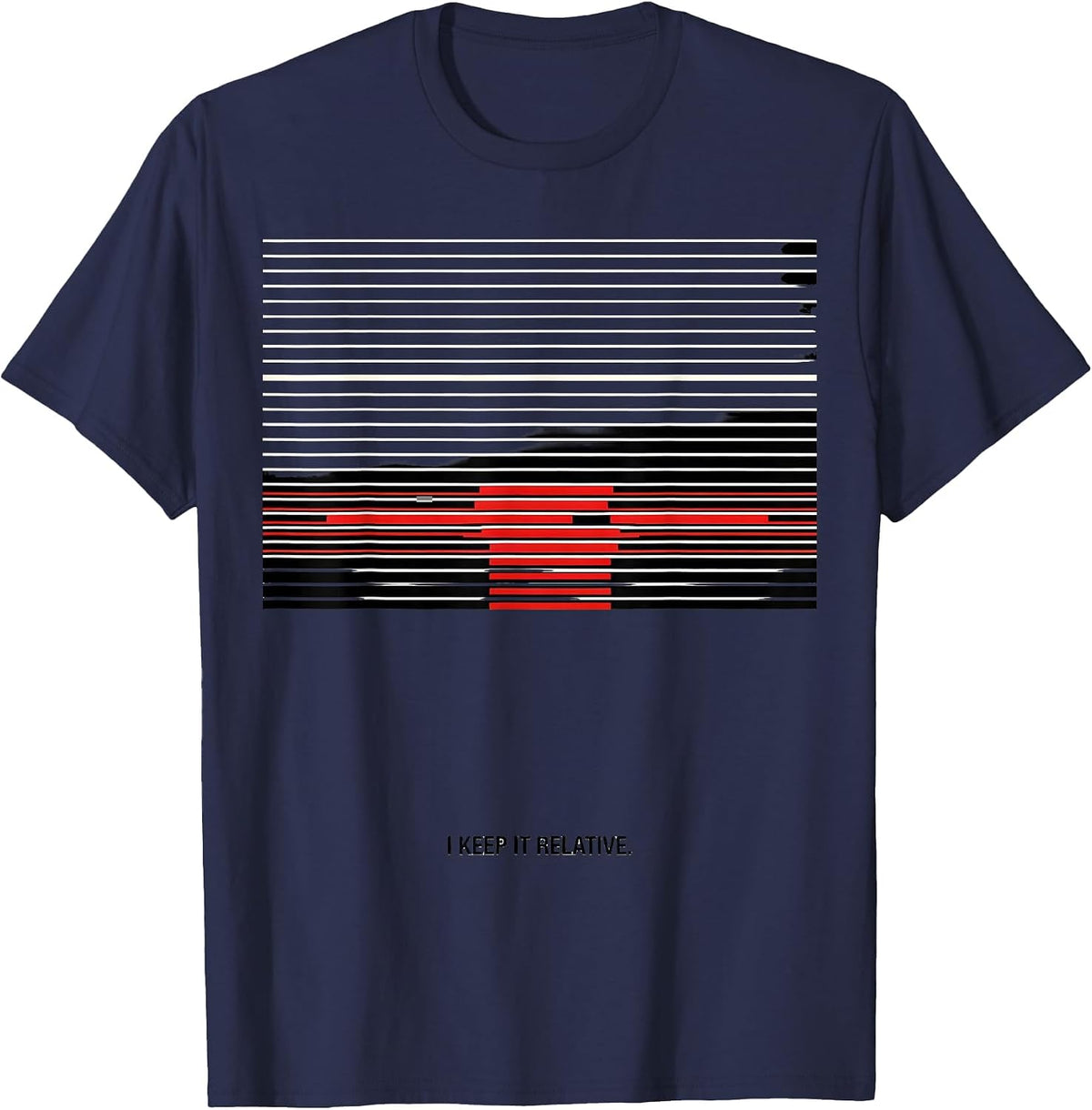 Men's I Keep It Relative Funny Math Teacher Pun Humor Gift T-Shirt - Navy Blue