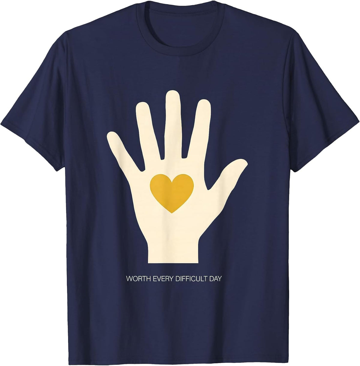 Worth Every Difficult Day Social Worker Design T-Shirt - Navy Blue