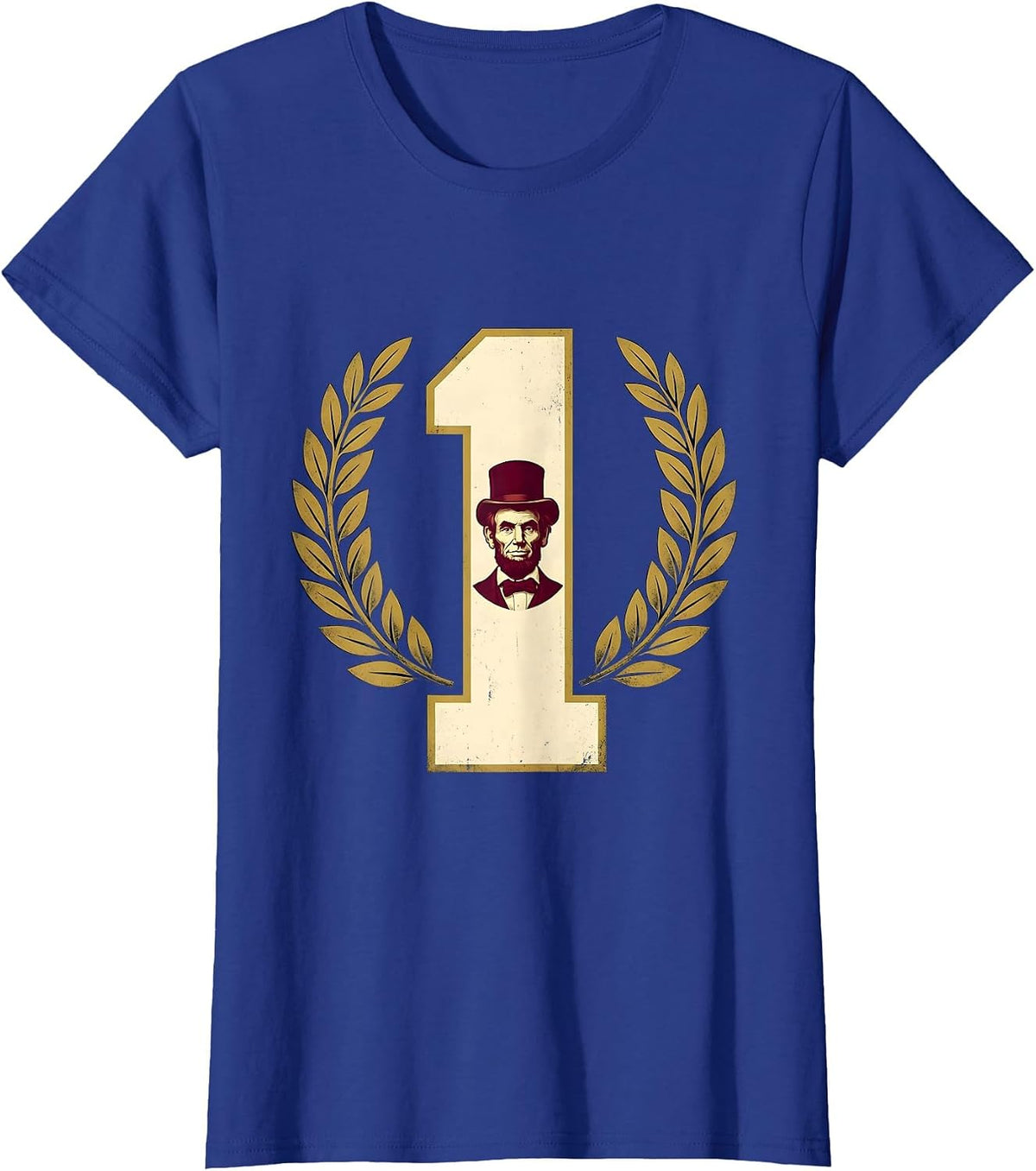 Women's Champion Lincoln Portrait Humor Sports Fan T-Shirt - Royal Blue
