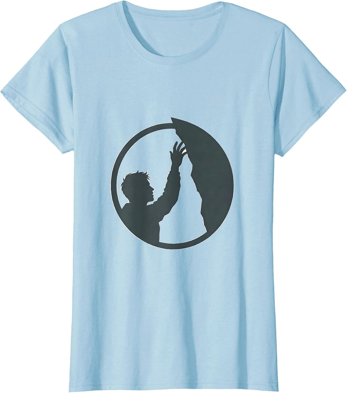 Rock Climber Reaching the Peak Graphic Tee T-Shirt - Baby Blue