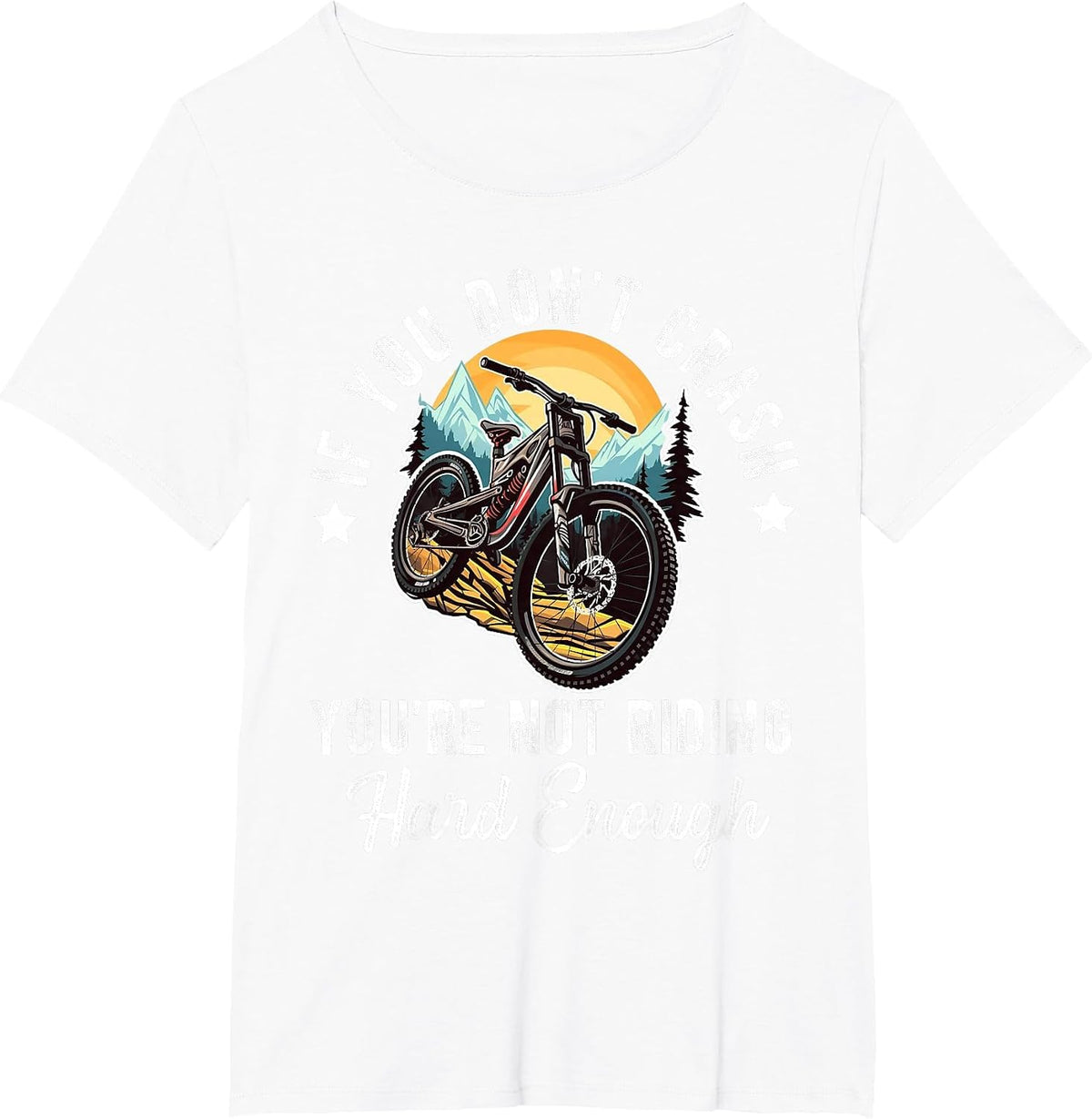 Mountain Bike for Mens Boys Womens Funny MTB Biking Lover T-Shirt - White
