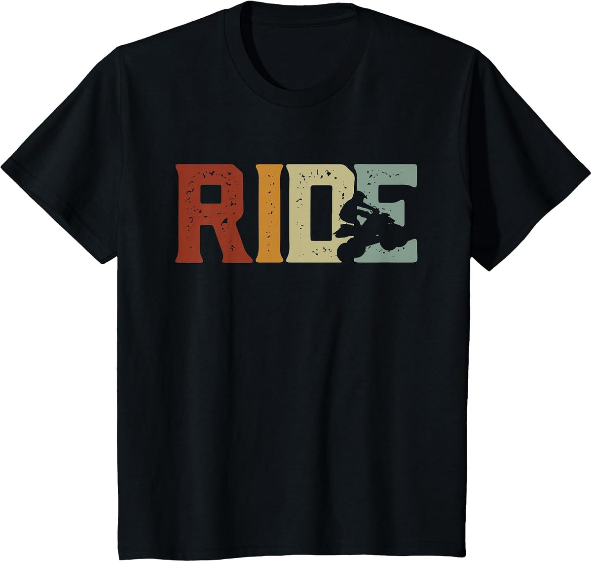 Quad Men Boys Women Quadrider ATV Four Wheeler Mud Dirt T-Shirt - Black