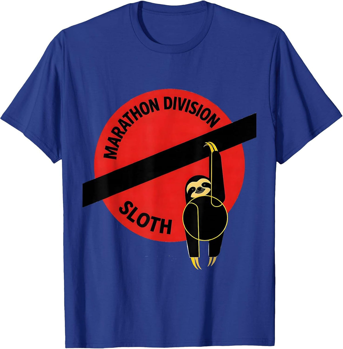 Men's Marathon Division Sloth Funny Sloth Lover Novelty Gift T-Shirt - Royal Blue