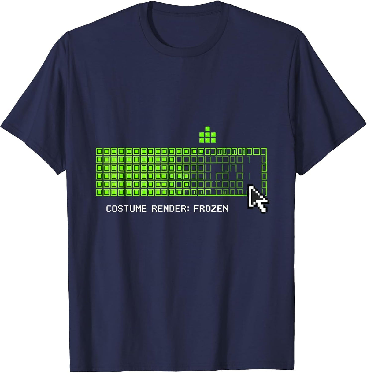 Costume Render Frozen Error 404 Lazy Halloween Geek Humor T-Shirt - Navy Blue