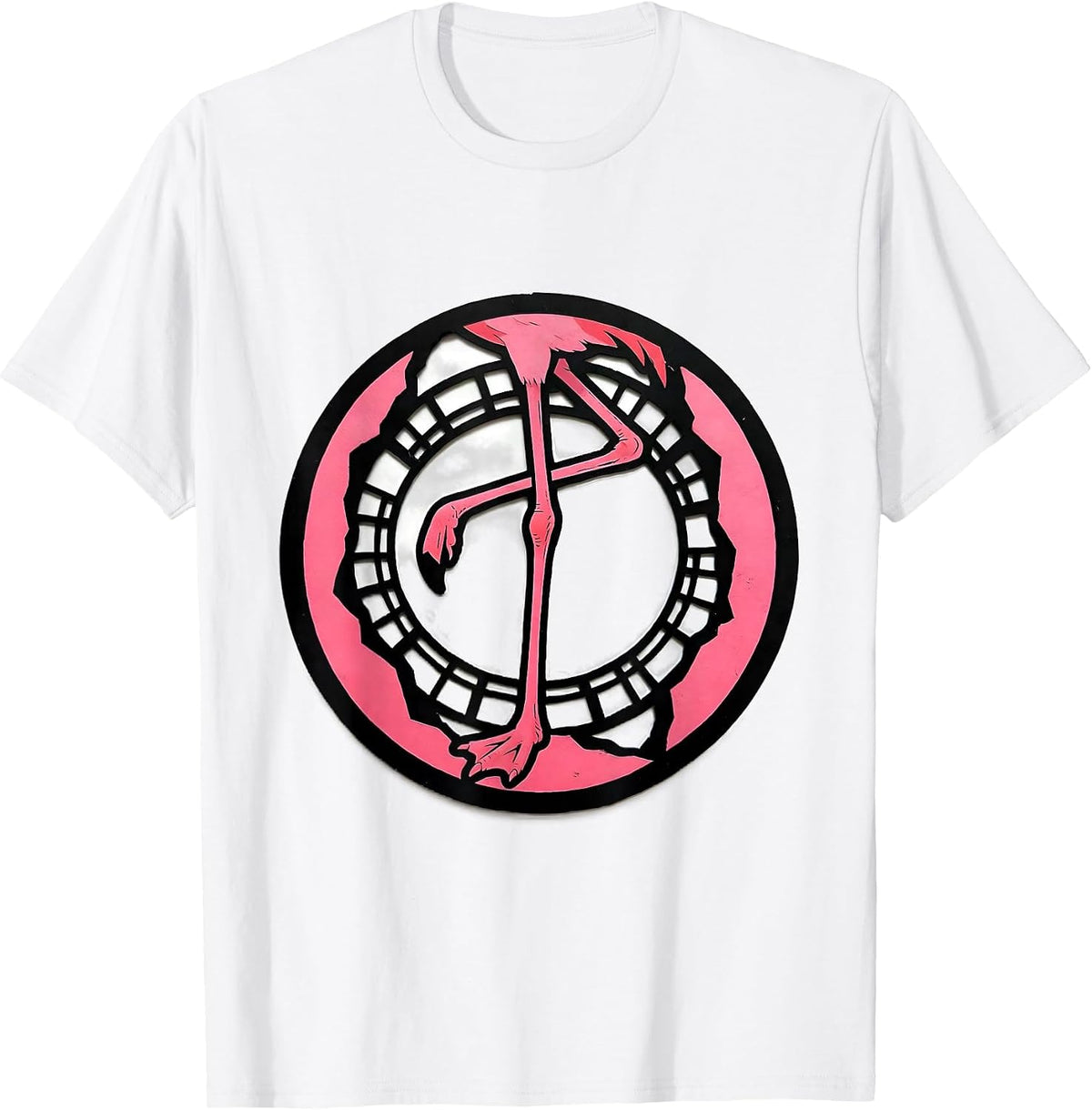 Men's Stencil Flamingo Seal Humor Animal Lover T-Shirt - White