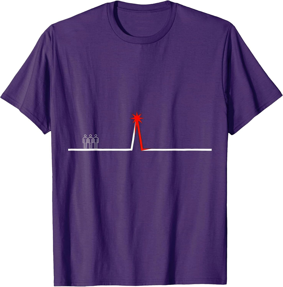 Men's Starburst Line Nurse Crew New Year Eve Party T-Shirt - Purple