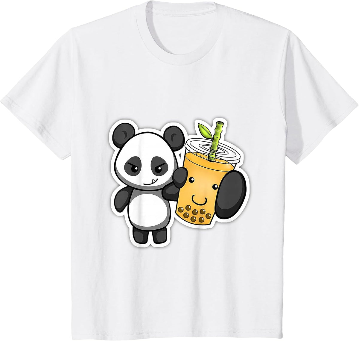 Panda Bear Bubble Boba Tea Woke Kawaii Anime Chinese Zodiac T-Shirt - White