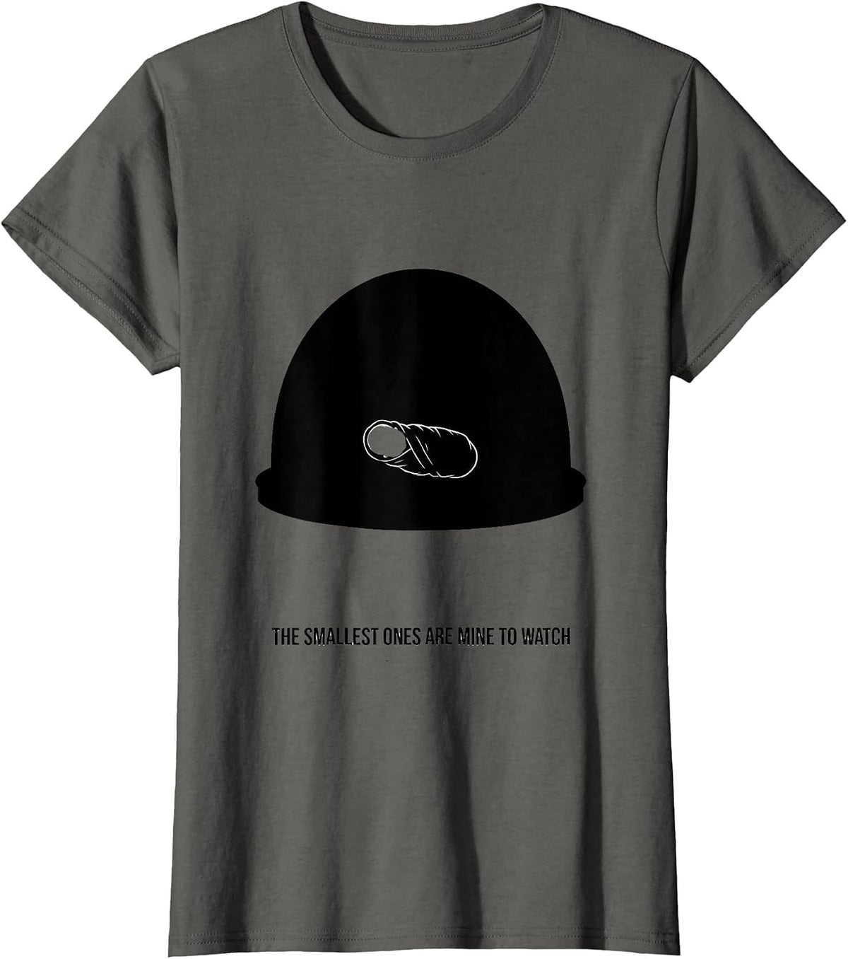 Women's The Smallest Ones Are Mine to Watch Cute NICU Nurse T-Shirt - Asphalt Grey